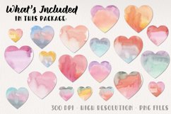Ombre 20 Watercolor Hearts Hand Painted Clipart Valentines Product Image 3