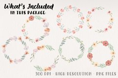 Watercolor Creative Flowers Wreaths Hand Painted Florals Product Image 3