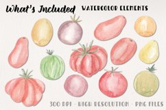 Tomato Watercolor Menu Designs Elements Painted Food Fun Product Image 3