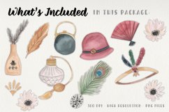 Twenties Watercolor Elements Clipart 1920s Art Deco Style Product Image 4