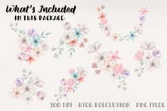 Field Flowers Watercolor Pastel Bouquets Pretty Florals Product Image 3