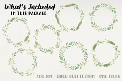 Leaves Wreaths 7 Watercolor Wreaths Hand Painted Greenery Product Image 3