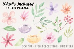 Floral Watercolour Elements Hand Painted Flowers Pink Spring Product Image 3