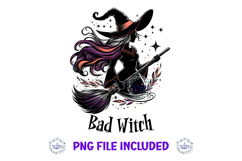 Bad Witch Hat Broom Halloween Spooky Funny Sarcastic PNG Product Image 2