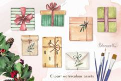 Watercolour Presents Gifts Festive Clipart Asset Bows Pretty Product Image 5