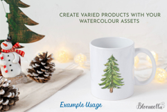 Watercolour Tree Clipart Festive Assets Christmas Product Image 4