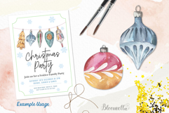 Watercolour Decorations Festive Clipart Asset Bauble Painted Product Image 6