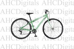 Bike Sublimation Image, Watercolor Antique Green Bicycle Product Image 1