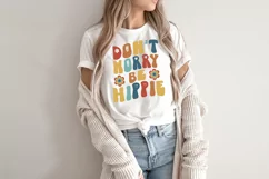 Don't Worry Be Hippie SVG | Positive Retro Quote Cut File Product Image 3