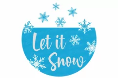 Let It Snow SVG | Winter Round Sign SVG | Christmas Ornament Product Image 3