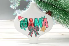 Christmas Mama PNG | Pink and Teal Mama | Christmas PNG Product Image 2