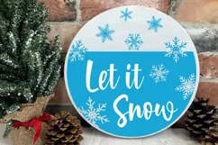 Let It Snow SVG | Winter Round Sign SVG | Christmas Ornament Product Image 2