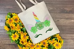 Unicorn with Rainbow Horn PNG | St. Patrick's Day PNG Product Image 4