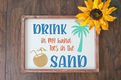 Drink In My Hand Toes In The Sand SVG | Summer Cut File Product Image 4