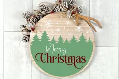 Merry Christmas SVG | Christmas Round Sign SVG Product Image 3