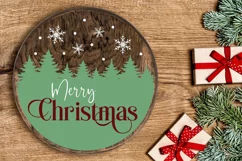 Merry Christmas SVG | Christmas Round Sign SVG Product Image 2