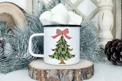 Coquette Christmas PNG | Pink and Green Christmas Tree Product Image 2