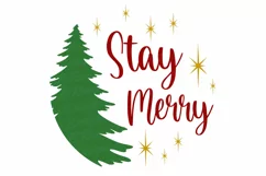 Stay Merry SVG | Christmas Sign | Christmas Ornament SVG Product Image 4