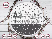 Merry and Bright SVG | Christmas Trees Christmas Sign Cut Fi Product Image 2