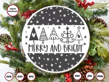 Merry and Bright SVG | Christmas Trees Christmas Sign Cut Fi Product Image 3