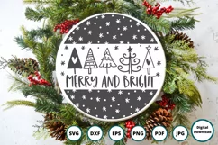 Merry and Bright SVG | Christmas Trees Christmas Sign Cut Fi Product Image 1