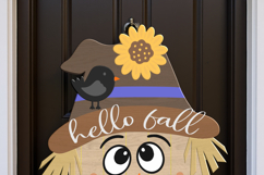 Hello Fall Sign Scarecrow Face Porch svg Laser Glowforge Product Image 2