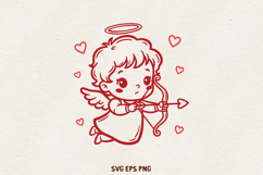 Angel Cupid SVG | Valentine Angel Illustration | Sweet Cupid Product Image 1