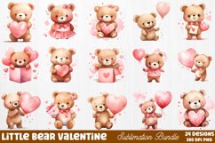 Little Bear Valentine Clipart Bundle, Watercolor Valentines, Valentines Day Clipart, Valentines Clipart, Valentines Clipart Bundle, Valentines Watercolor, Watercolor Valentines, Valentines Sublimation, Valentines, Valentines Clip Art, Valentines Sublimati