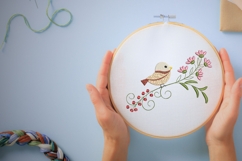 Little bird embroidery design - nature embroidery pattern Product Image 3
