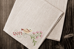 Little bird embroidery design - nature embroidery pattern Product Image 4