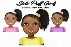 Little Black Girls With Side Puffs African Clipart PNG Product Image 1