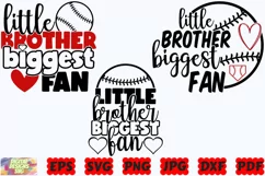 Little Brother Biggest Fan SVG | Baseball SVG | Sport SVG Product Image 1