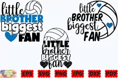 Little Brother Biggest Fan SVG | Volleyball SVG | Sport SVG Product Image 2