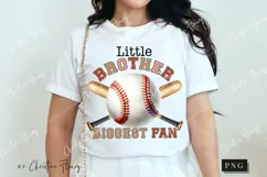 Little Brother Biggest Fan PNG | Baseball PNG Product Image 4