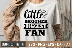 Little Brother Biggest Fan SVG File | Baseball SVG File Product Image 1