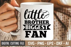 Little Brother Biggest Fan SVG File | Baseball SVG File Product Image 2