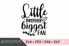 Little Brother biggest fan SVG , Football mom SVG Product Image 1