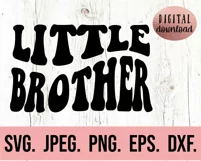 Matching Brother SVG - Big Brother SVG Wavy Retro Vintage Product Image 7