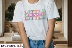 Retro Little Bunny Easter Day SVG T-shirt Design, Easter Day Product Image 3
