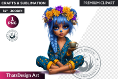 Cute La Catrina Day of the Dead,Sugar Skull Clipart, mexican Product Image 1