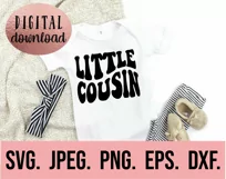 Cousin SVG - Matching Cousin Crew Design - Cousin Retro Wavy Product Image 4