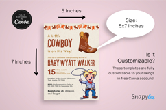 Printable Little Cowboy Baby Shower Invitation Template Product Image 4