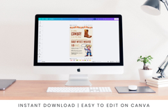 Printable Little Cowboy Baby Shower Invitation Template Product Image 3