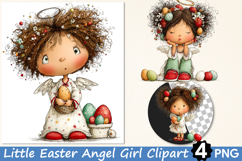 Little Easter Angel Girl Clipart PNG Product Image 1