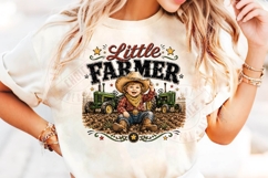 Little Farmer PNG, Farm Boy Tractor Shirt Design, Country Ki Product Image 3