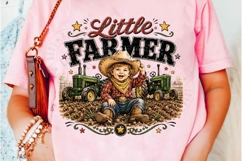 Little Farmer PNG, Farm Boy Tractor Shirt Design, Country Ki Product Image 5