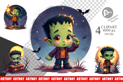 Halloween Franky Bolt Clipart Product Image 1
