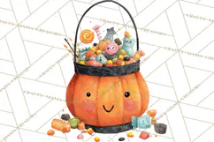 Kids Halloween Clipart PNG, Cute Characters & Props Product Image 4