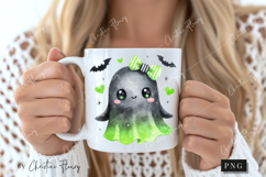 Black Neon Ghost Halloween PNG Product Image 2