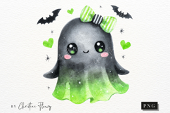 Black Neon Ghost Halloween PNG Product Image 4